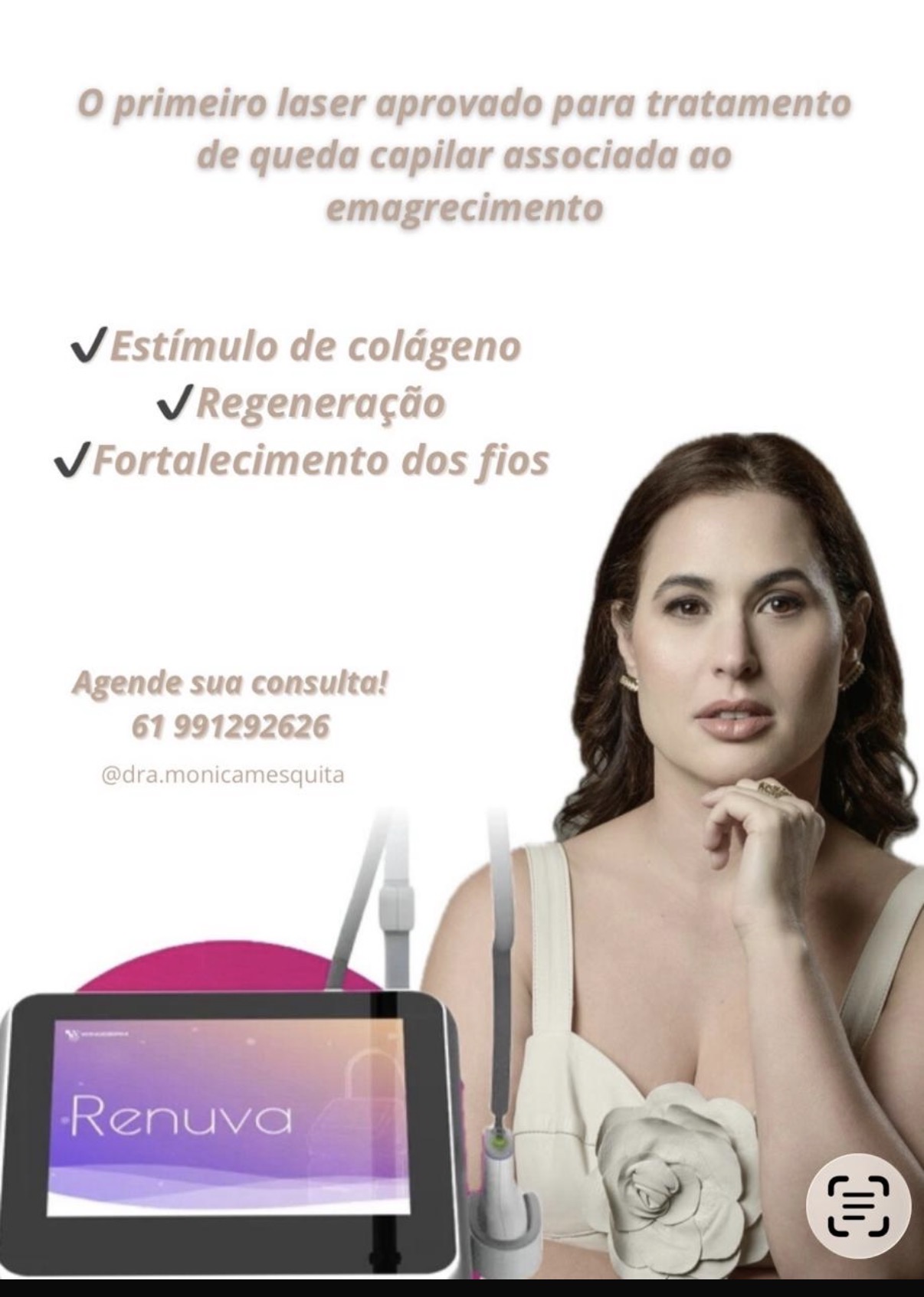 Material promocional fornecido pela clínica sobre o equipamento Renuva